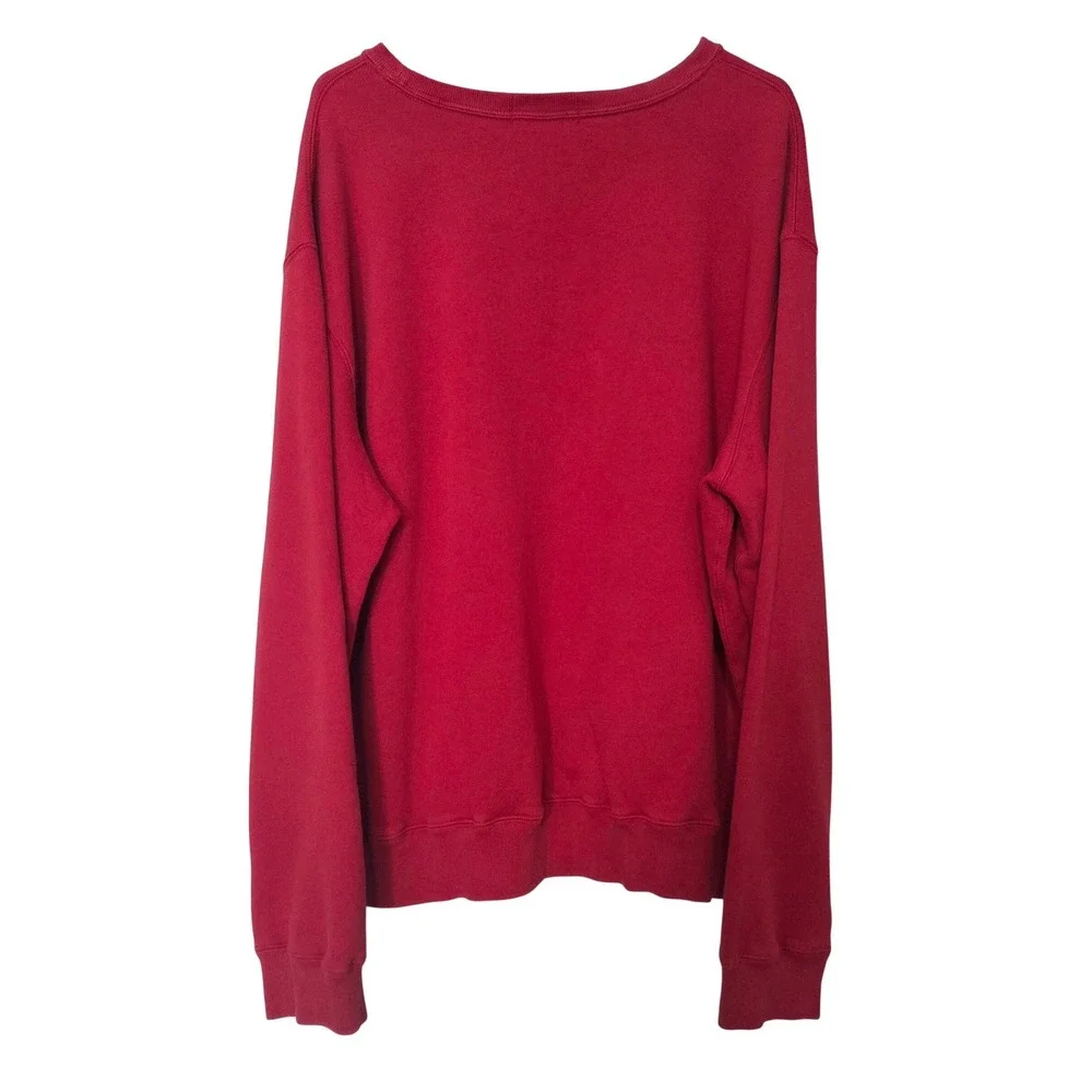 Vintage 90s Polo Ralph Lauren Red Crewneck Sweatshirt Mens XXL Blue Pony Logo‎